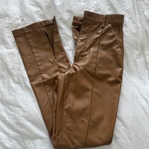 Abercrombie & Fitch Brown Faux Leather Pants